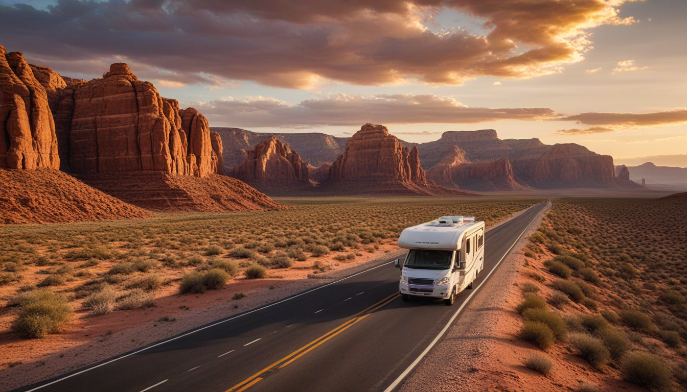 Motorhome on the open road