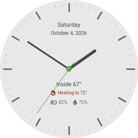 Capstan screen. Classic clock face, 1:50 PM