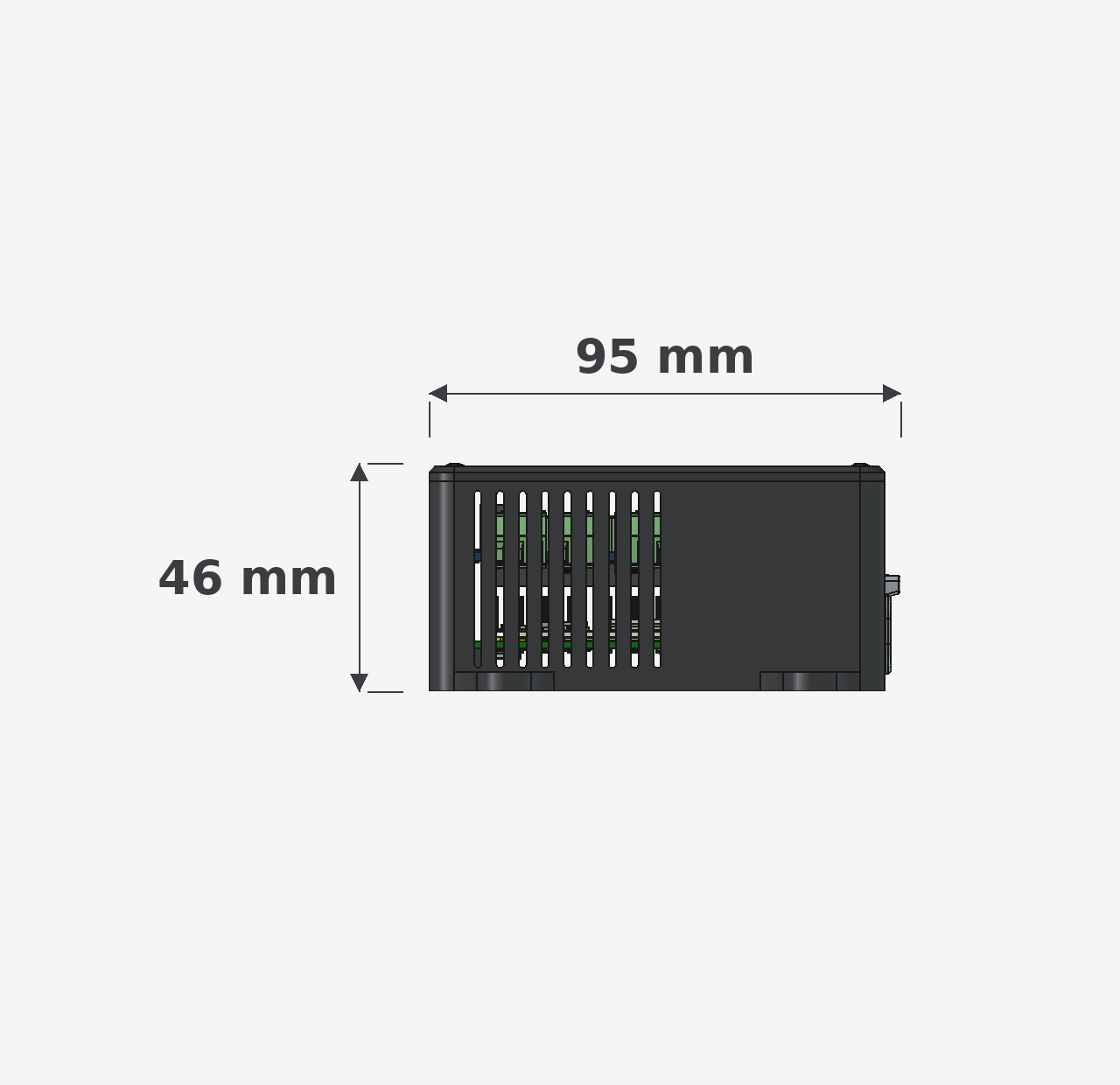 Headwaters front view with dimensions