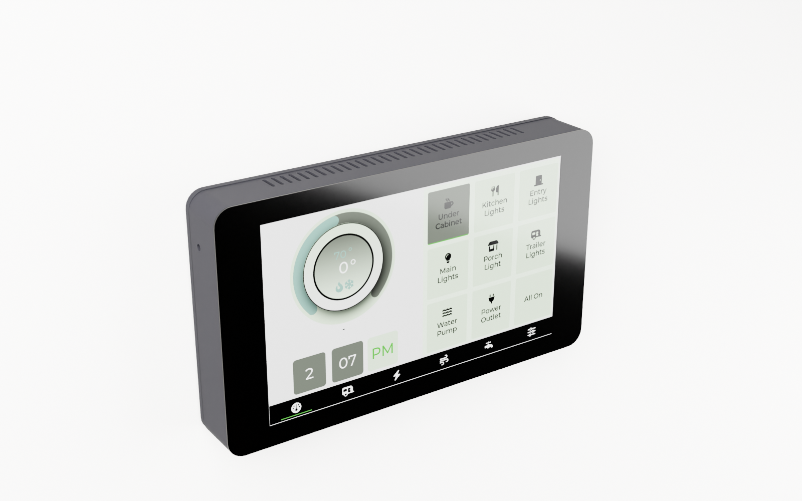 Milepost wall-mounted touchscreen display