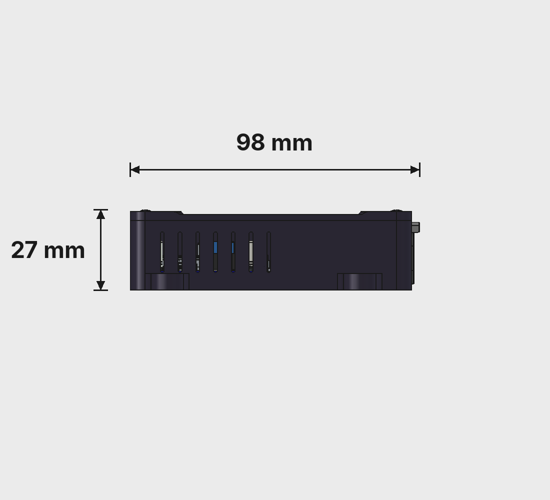 Peregrine front view with dimensions