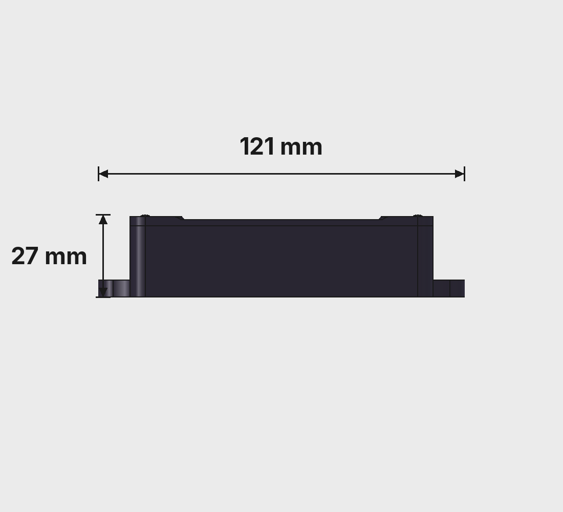 Peregrine blank side with dimensions