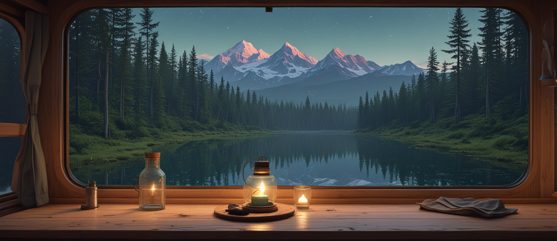 Reservoir enclosure mounted under an RV cabinet next to three water tanks