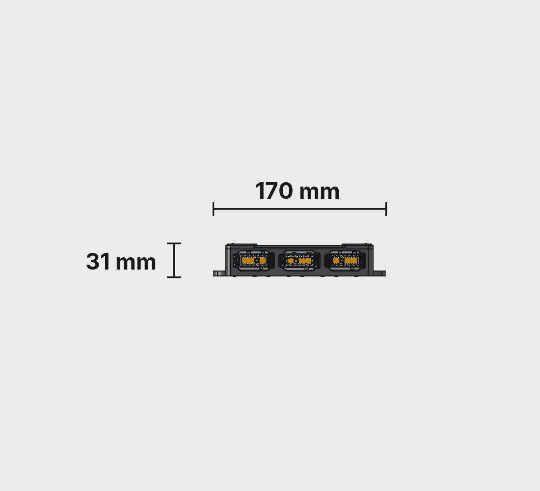 Reservoir connector side view